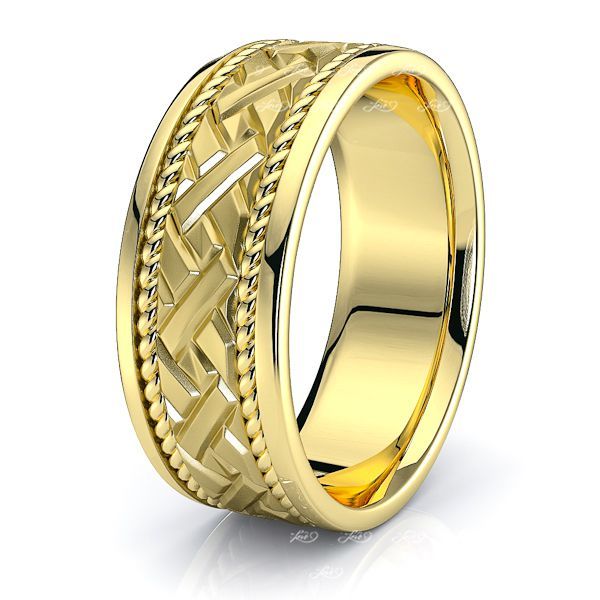 Roman Mens Hand Braided Wedding Ring