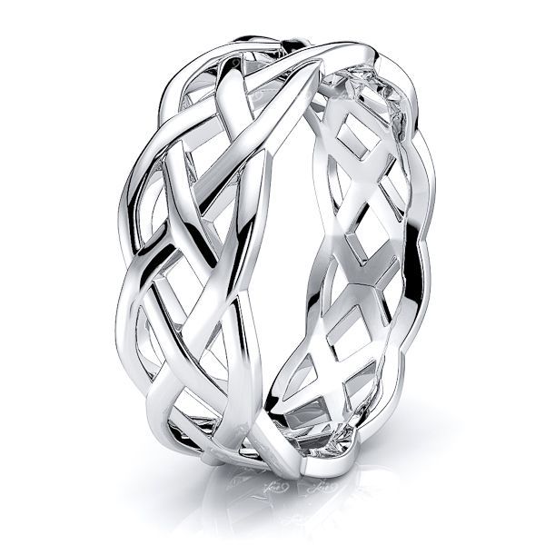 Sterling Silver Celtic Knot Ring/Wedding Band Men Hefty Solid Back Flawless Finish 5/16 inch Sizes 9-14 