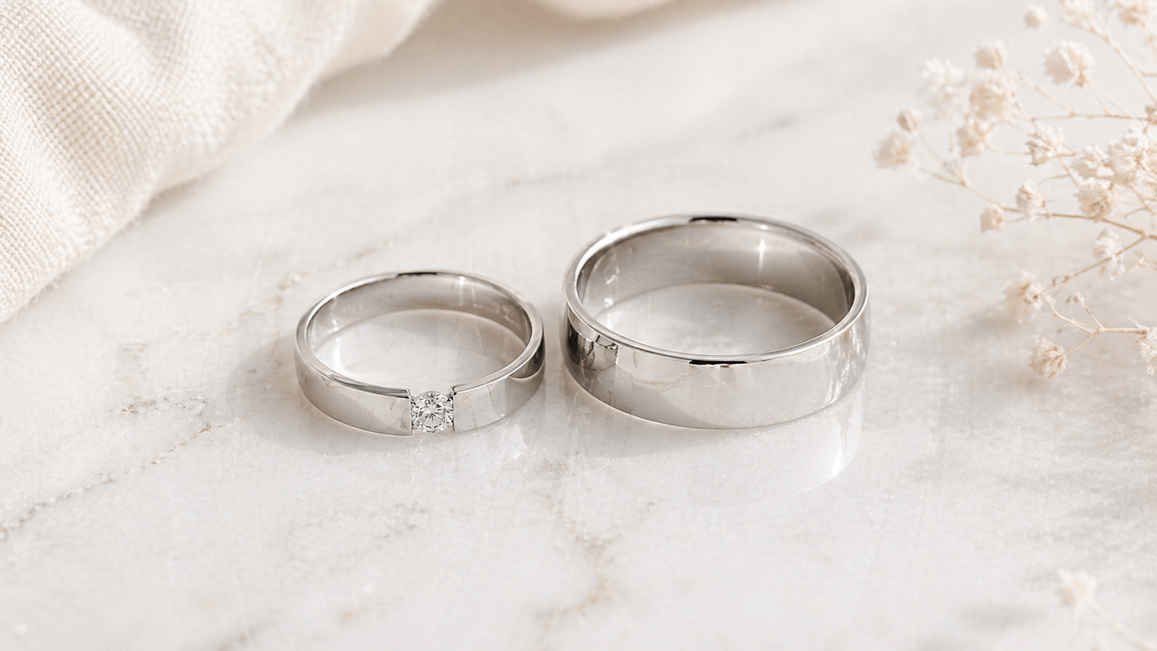 white gold & white marble