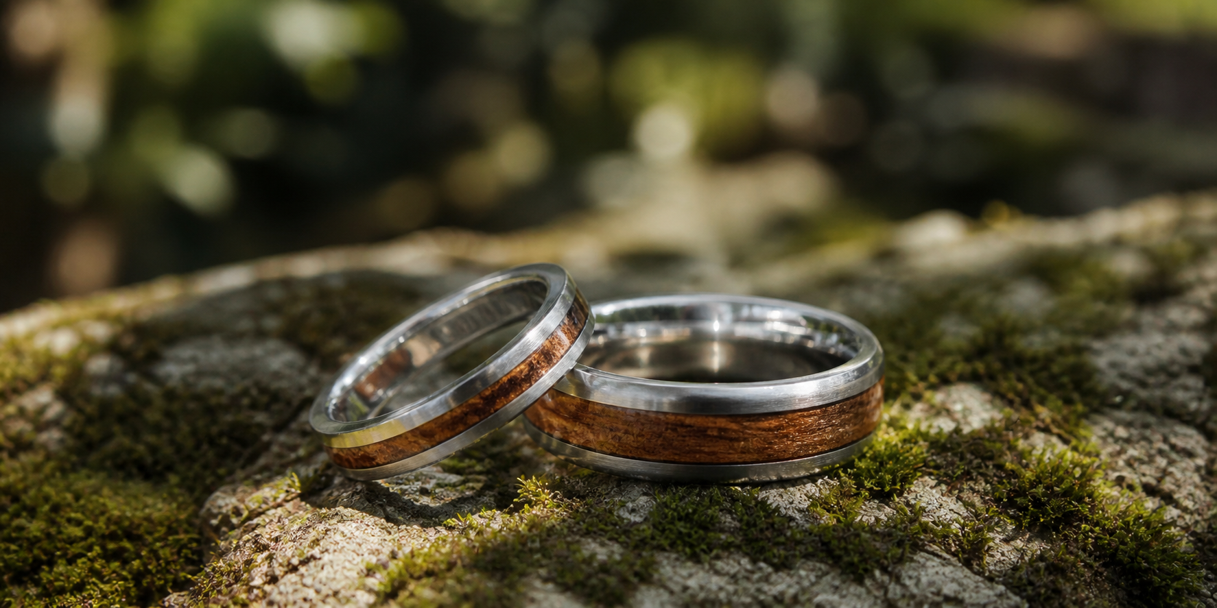 Two tungsten wedding rings