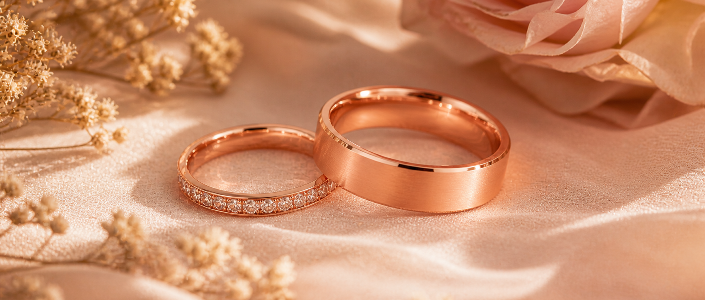 his and hers rose gold bands