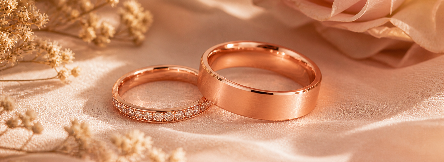 his and hers rose gold bands