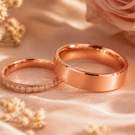 his and hers rose gold bands