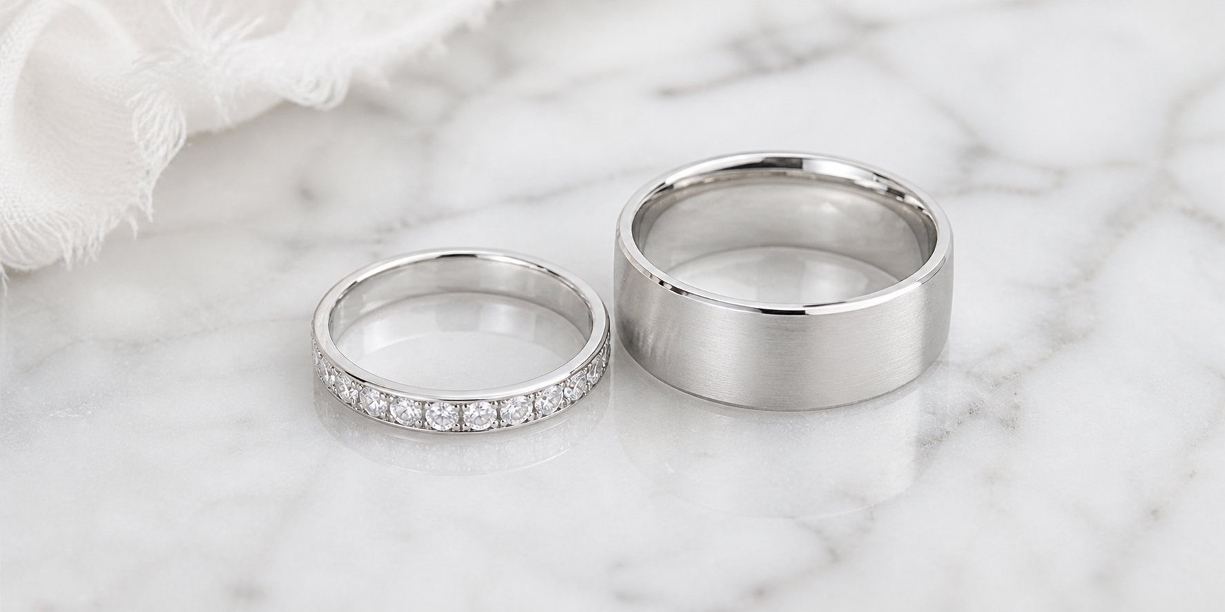 his and hers white gold